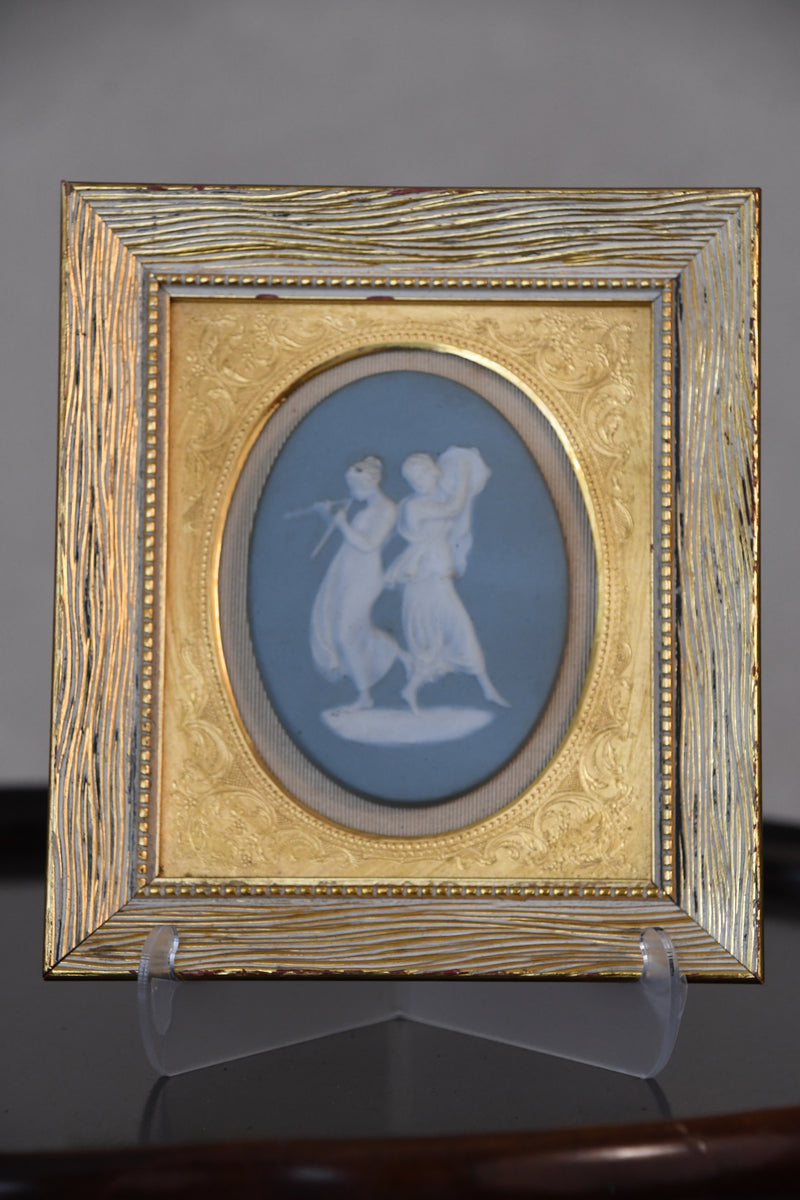 Antique Celadon Cameo Limoge China - Set of 2
