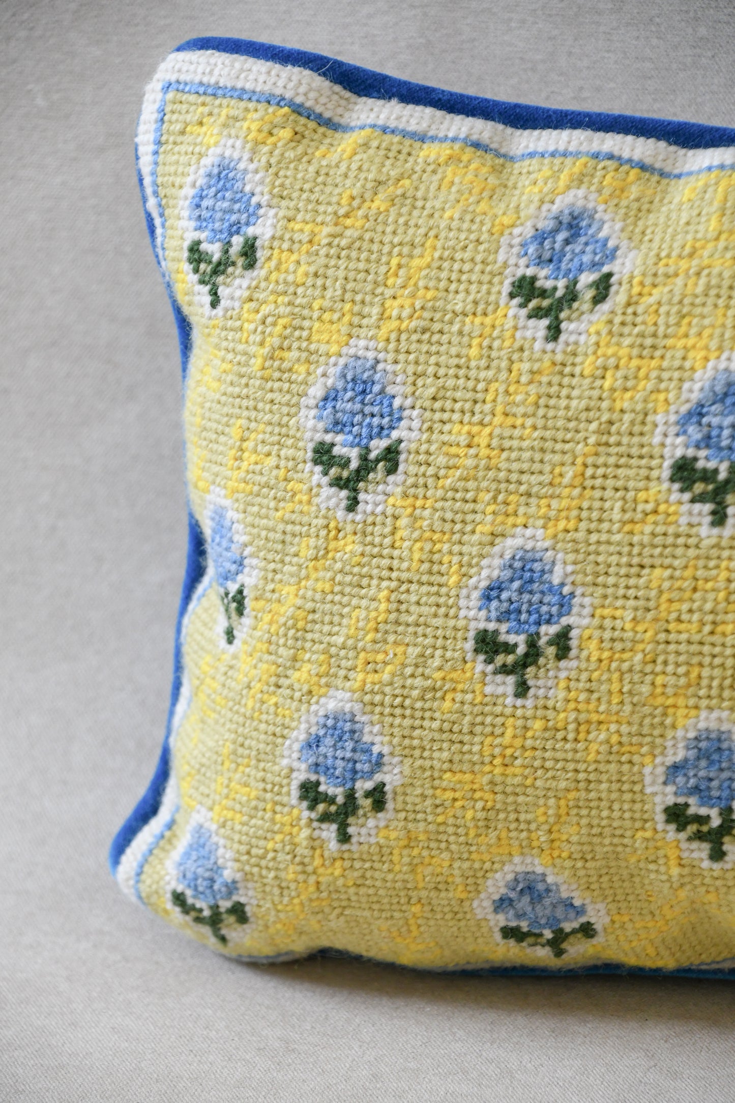 Vintage Hydrangea Needlepoint Pillow