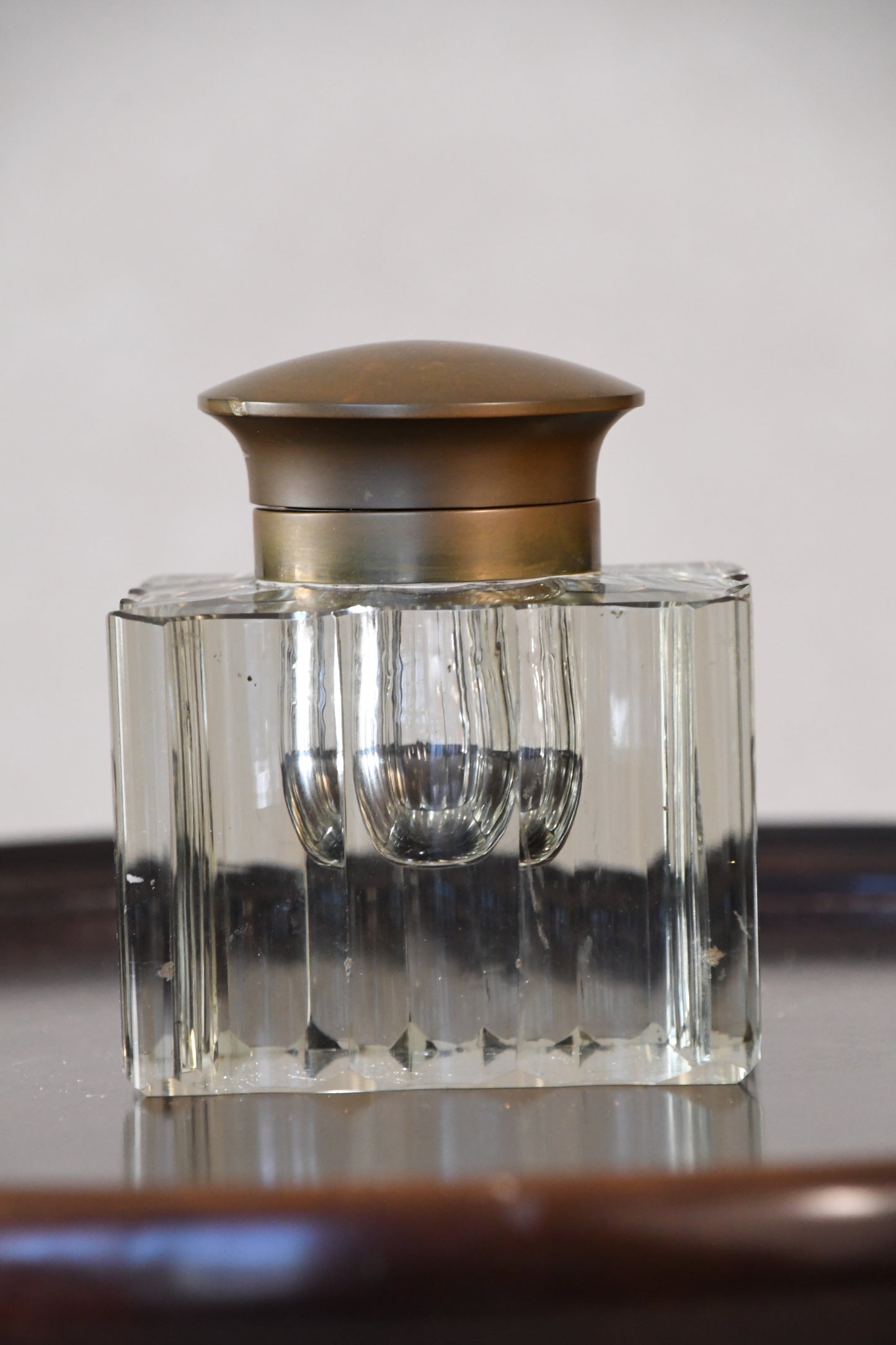 Antique  Crystal Inkwell