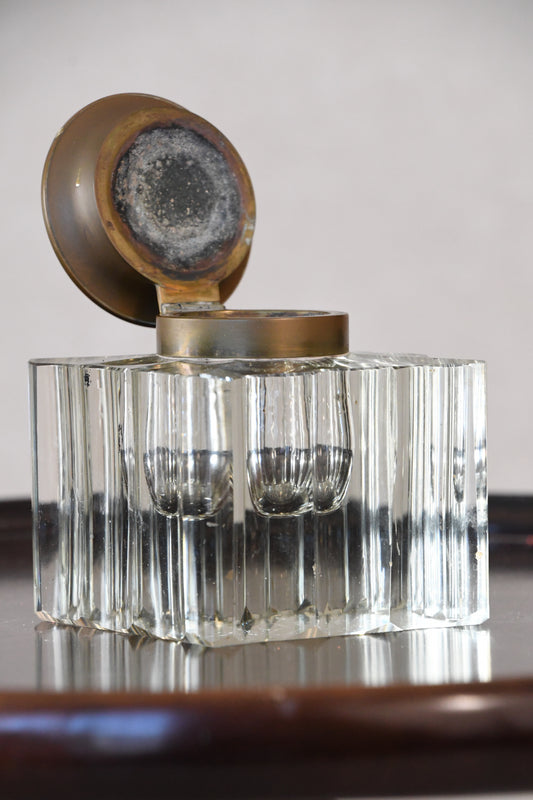 Antique  Crystal Inkwell
