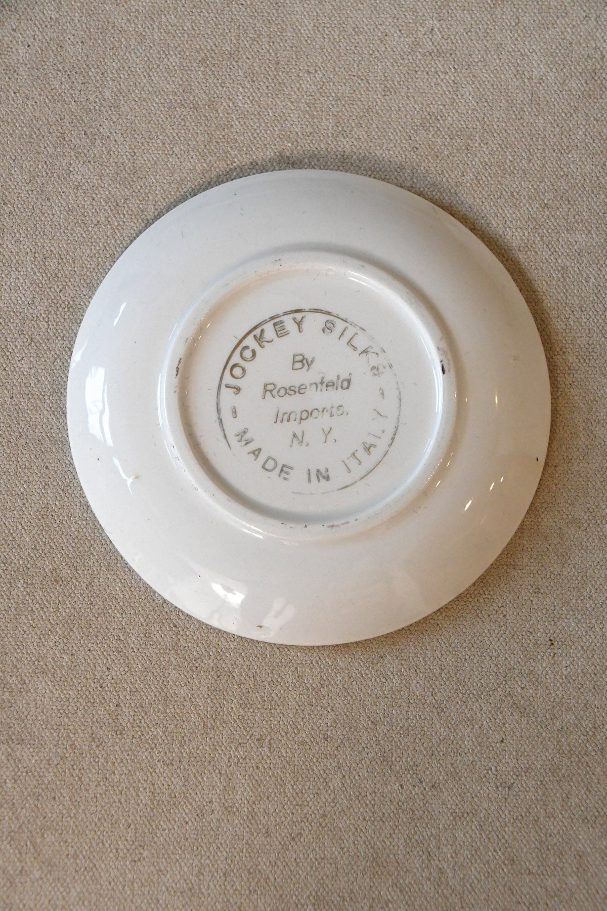 Vintage Italian Porcelain Jockey Silks Dishes – Set of 7