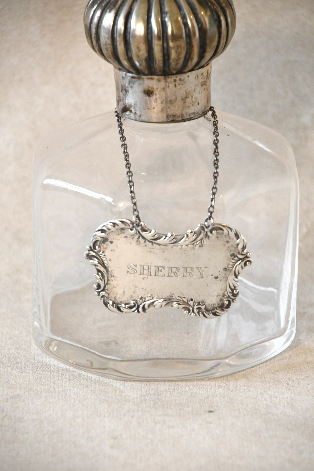 Vintage Sterling Silver Sherry Decanter Tag