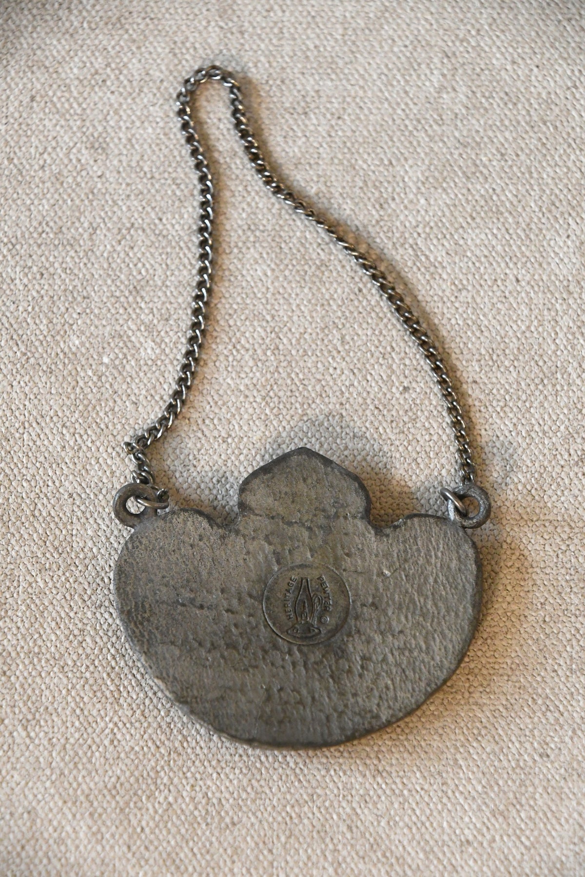 Vintage pewter Scotch decanter tag